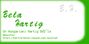 bela hartig business card